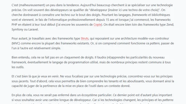 Concentrez-vous sur les principes, pas la technologie
