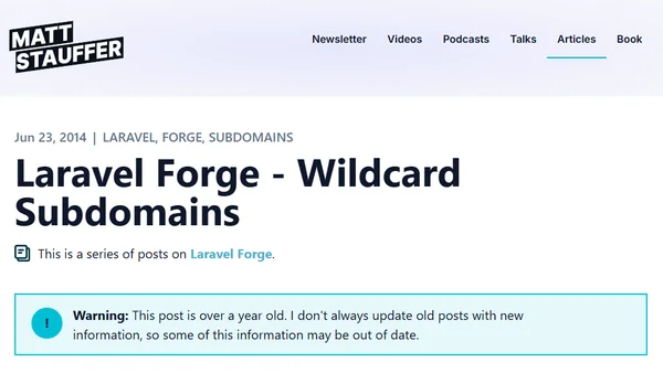 Laravel Forge - Wildcard Subdomains