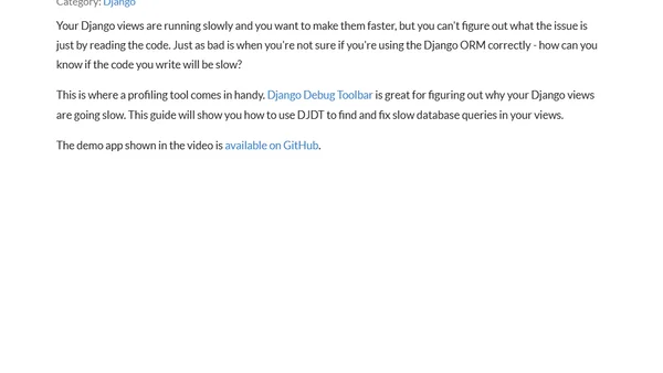 How to diagnose and fix slow queries with Django Debug Toolbar