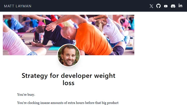 Strategy for developer weight loss