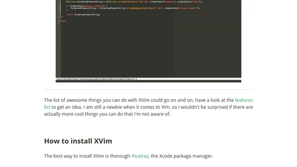 XVim, harnessing the king of text editor's power in Xcode
