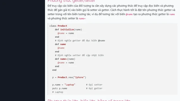 Lớp trong Ruby - lập trình hương đối tượng
