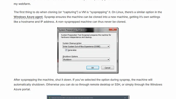 Setting up a webfarm using Windows Azure Virtual Machines