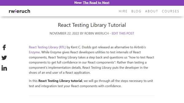 React Testing Library Tutorial