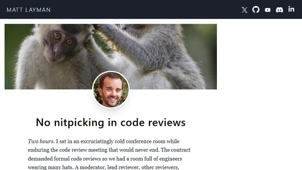 No nitpicking in code reviews