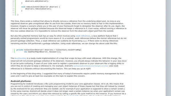Memory leaks and memory management in Java applications