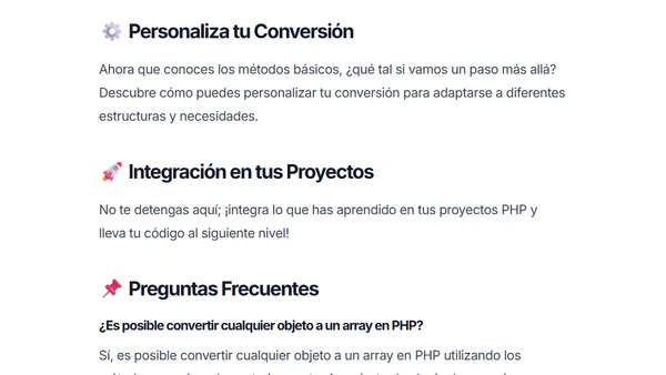 Cómo convertir un Objeto a un Array en PHP