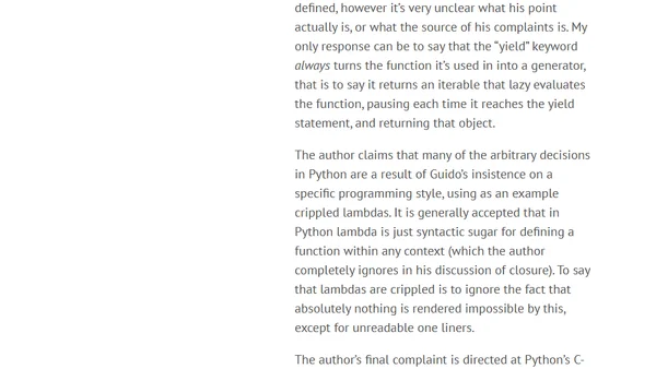 A response to "Python sucks"