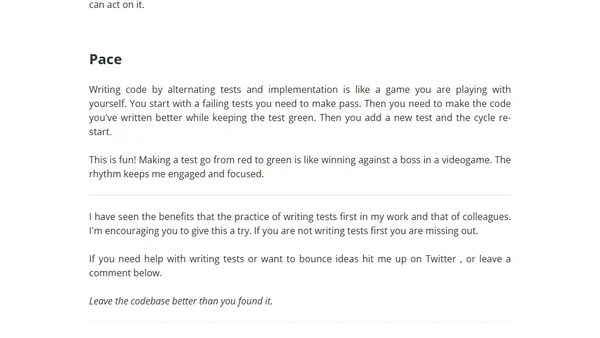 If you're not writing tests first you're missing out