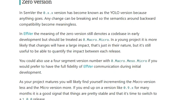 EffVer: Version your code by the effort required to upgrade
