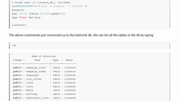 Setting up listmonk, an open-source newsletter & mailing list manager