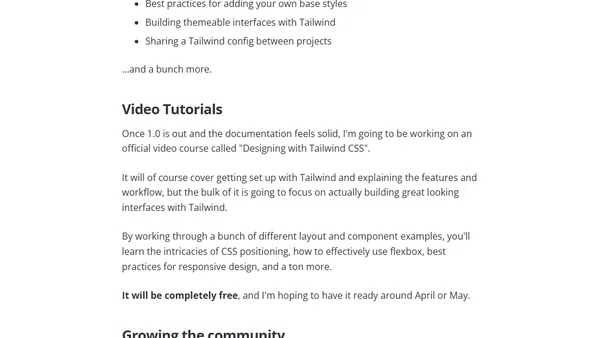 Going Full-Time on Tailwind CSS