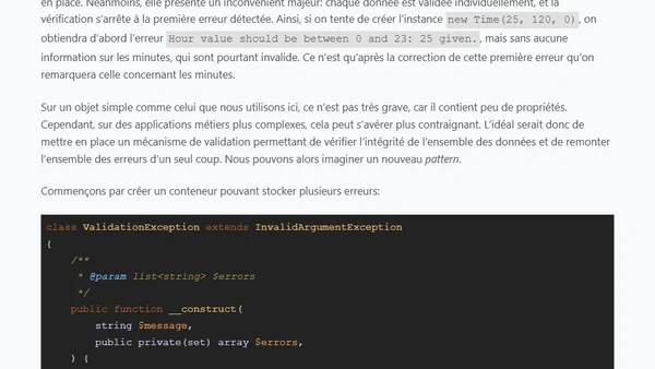 Des objets autovalidants avec le "Self-Validating Object" pattern