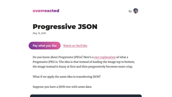 Progressive JSON