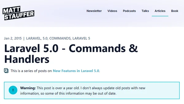 Laravel 5.0 - Commands & Handlers