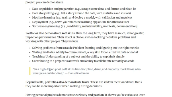 Why Have a Data Science Portfolio and What It Shows