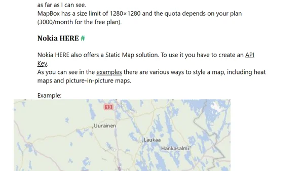 Overview of Static Map solutions