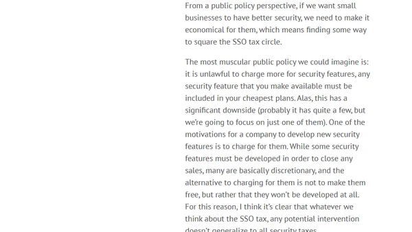 The SSO Tax is Smart Business, and Bad Security