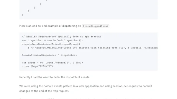 Deferred Domain Events