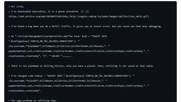 daloRADIUS bug fix for refill traffic or time