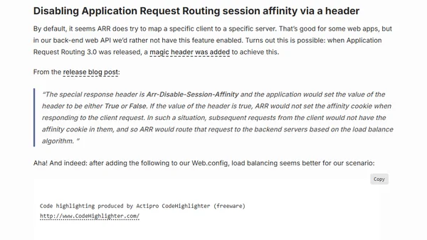 Disabling session affinity in Azure App Service Web Apps (Websites)