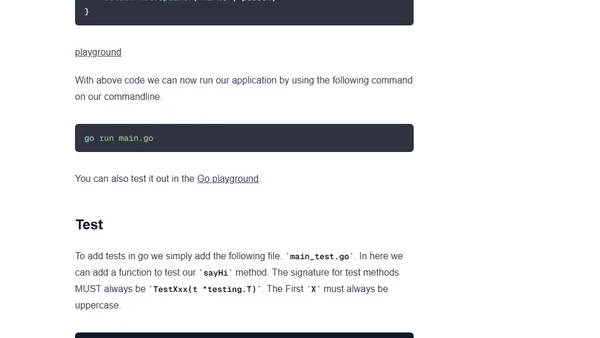 Start on your first Golang project