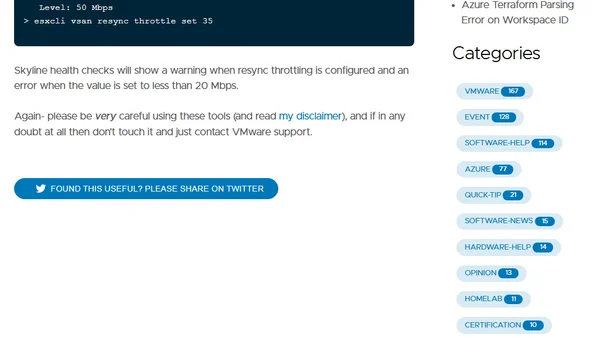vSAN 7.0 Resync Throttling