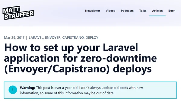 How to set up your Laravel application for zero-downtime (Envoyer/Capistrano) deploys