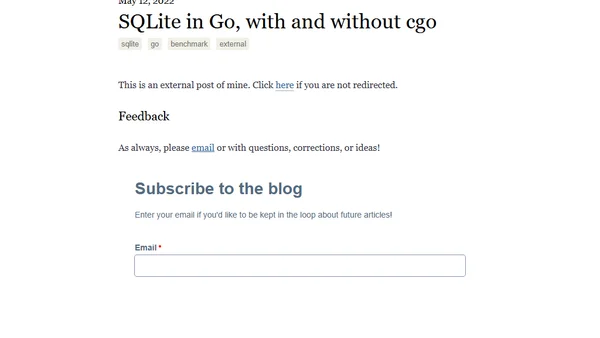 SQLite in Go, with and without cgo