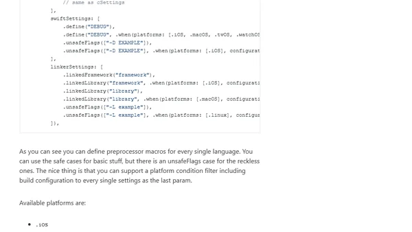 The Swift package manifest file