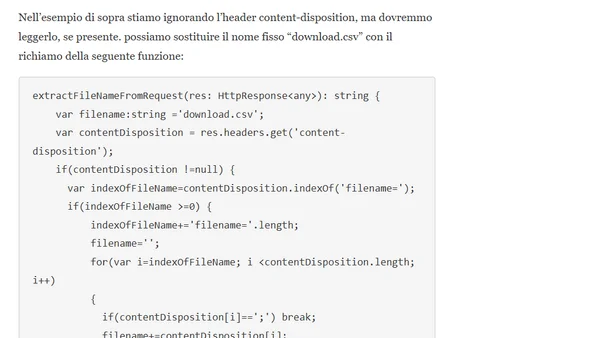 Angular: salvare il contenuto di una chiamata http come allegato