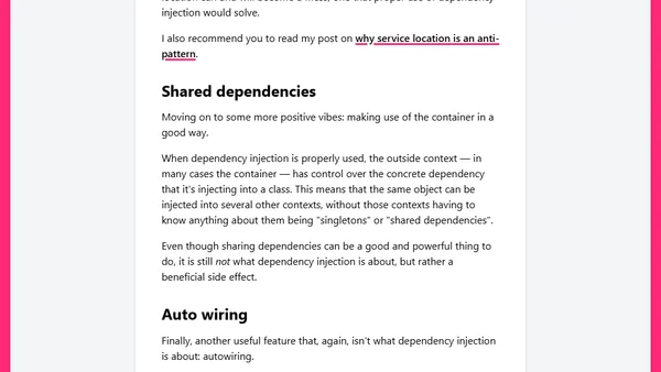 Things dependency injection is not about