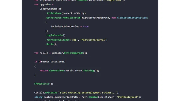 Using Database Project and DbUp for database management
