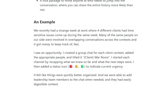 Communication Tip: The Power of Named Chats