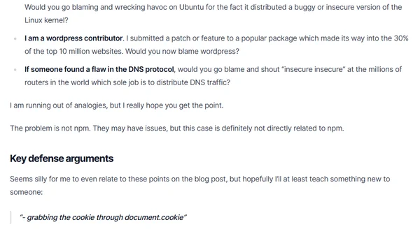 Terrified of NPM security? please don’t blindly follow the panic