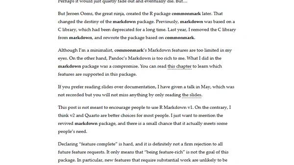 R Markdown v1: Feature Complete!