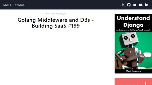 Golang Middleware and DBs - Building SaaS #199