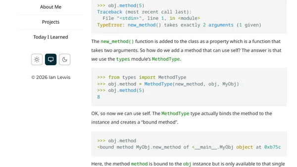 Dynamically Adding a Method to Classes or Class Instances in Python