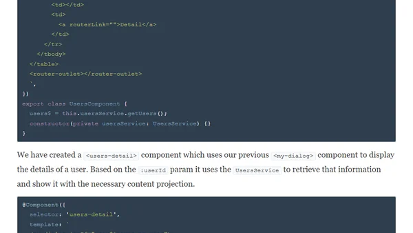 Routed Angular dialogs