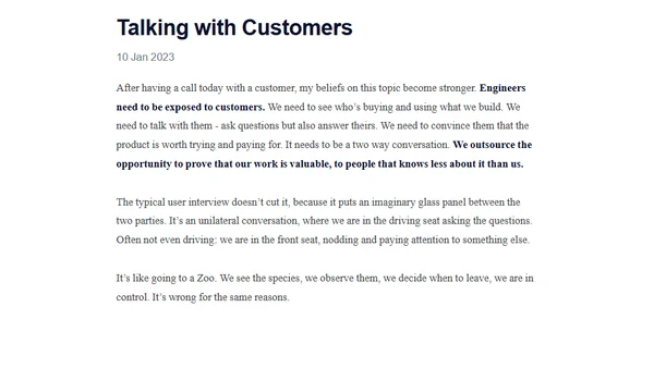 Talking with Customers