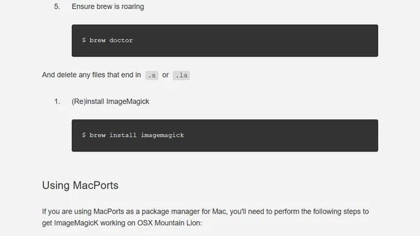 Install ImageMagicK on OSX Lion