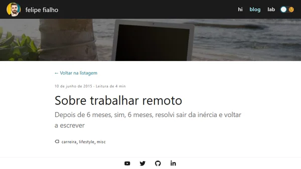 Sobre trabalhar remoto
