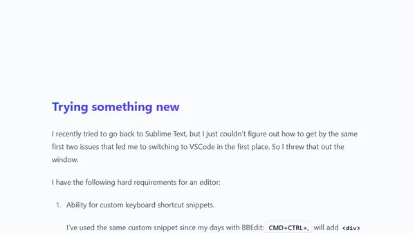 Code editors are very personal