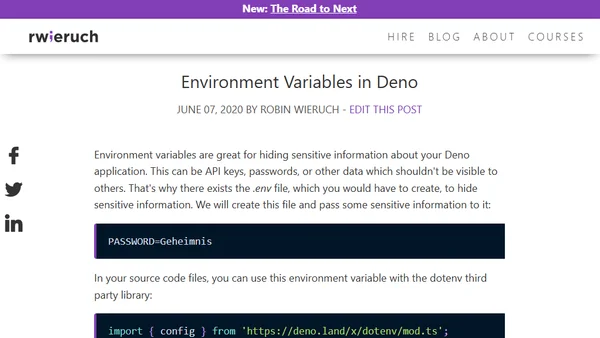 Environment Variables in Deno