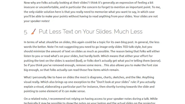 Ten Tips to Make Conference Talks Suck Less