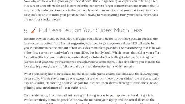 Ten Tips to Make Conference Talks Suck Less